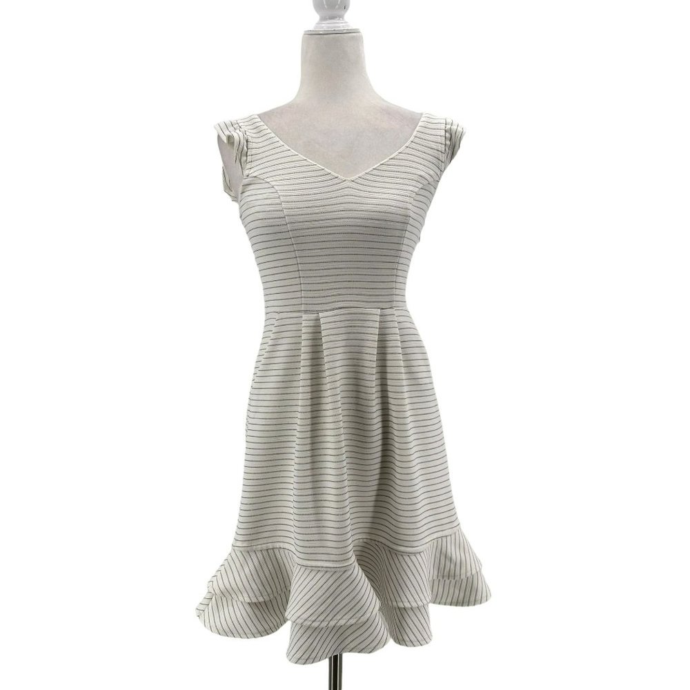 Anthropologie Maeve Sunland Striped Sleeveless Ruffle Dress Womens 0
